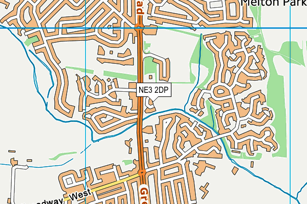 NE3 2DP map - OS VectorMap District (Ordnance Survey)