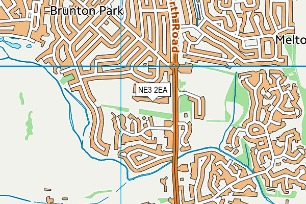 NE3 2EA map - OS VectorMap District (Ordnance Survey)