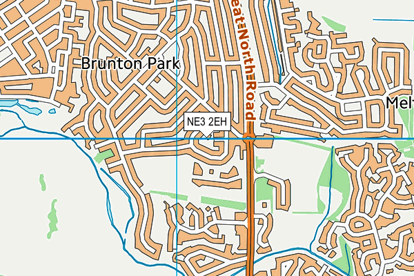 NE3 2EH map - OS VectorMap District (Ordnance Survey)