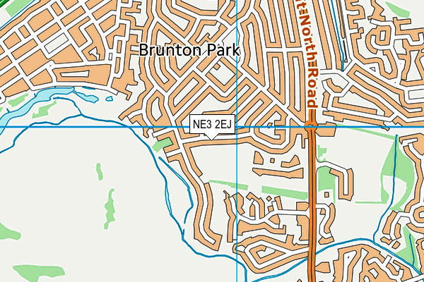 NE3 2EJ map - OS VectorMap District (Ordnance Survey)