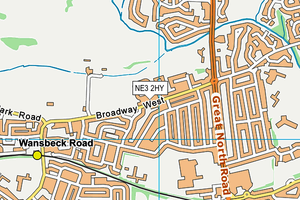 Red House Farm Jfc map (NE3 2HY) - OS VectorMap District (Ordnance Survey)