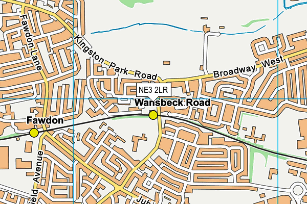 NE3 2LR map - OS VectorMap District (Ordnance Survey)
