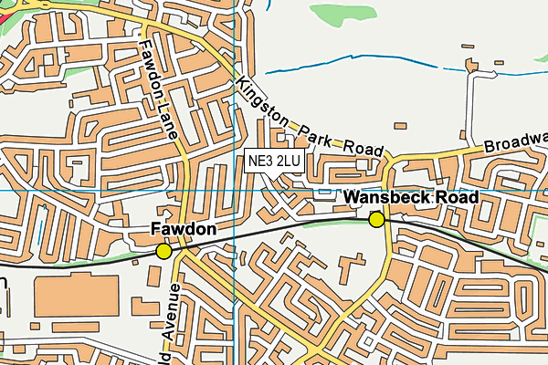 NE3 2LU map - OS VectorMap District (Ordnance Survey)