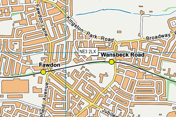 NE3 2LX map - OS VectorMap District (Ordnance Survey)