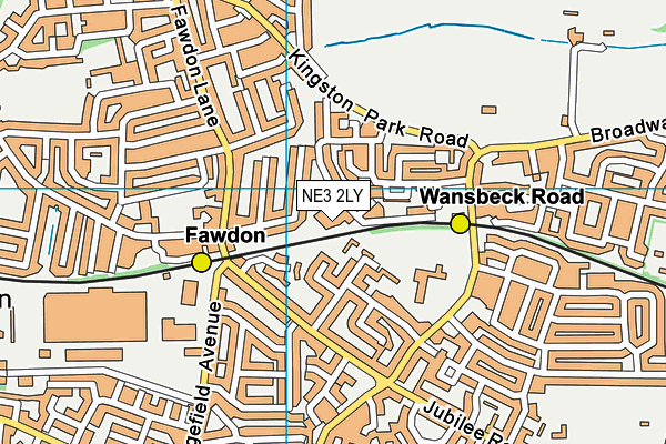 NE3 2LY map - OS VectorMap District (Ordnance Survey)