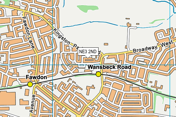 NE3 2ND map - OS VectorMap District (Ordnance Survey)