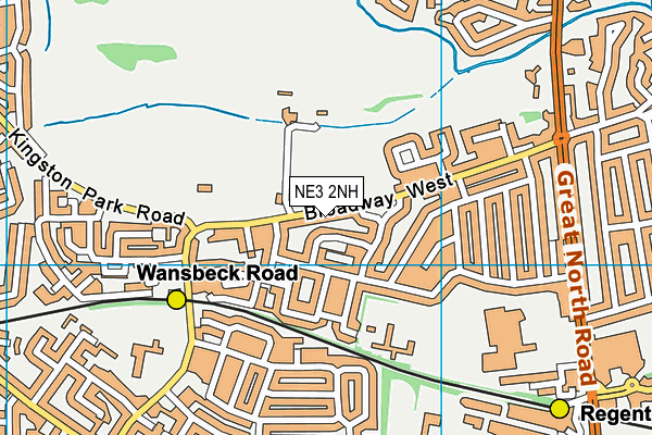Newcastle City Cricket Club map (NE3 2NH) - OS VectorMap District (Ordnance Survey)