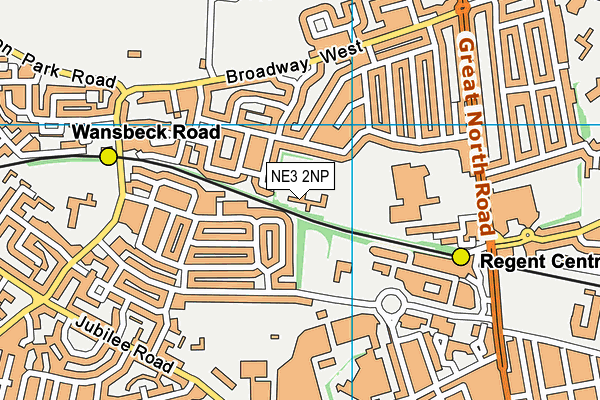 Grange First School map (NE3 2NP) - OS VectorMap District (Ordnance Survey)