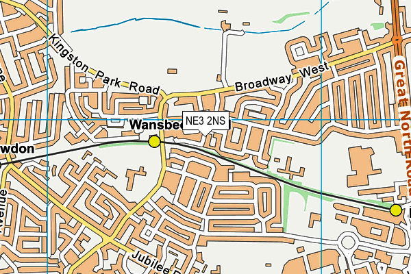 NE3 2NS map - OS VectorMap District (Ordnance Survey)
