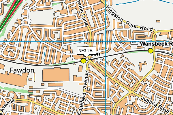 NE3 2RJ map - OS VectorMap District (Ordnance Survey)