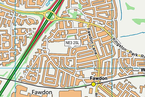 North Fawdon Primary School map (NE3 2SL) - OS VectorMap District (Ordnance Survey)