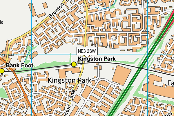 Kingston Park Community Association map (NE3 2SW) - OS VectorMap District (Ordnance Survey)