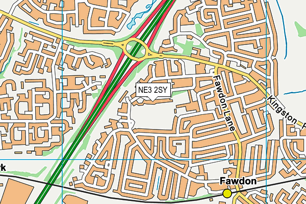 NE3 2SY map - OS VectorMap District (Ordnance Survey)