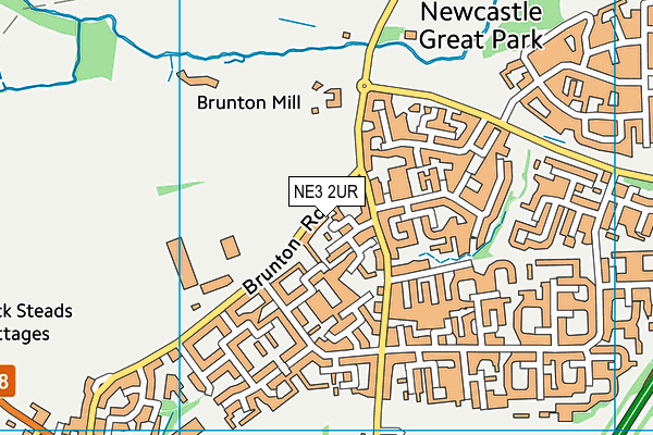 NE3 2UR map - OS VectorMap District (Ordnance Survey)