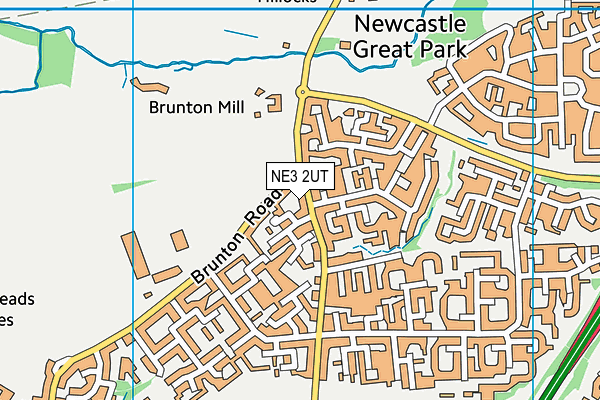 NE3 2UT map - OS VectorMap District (Ordnance Survey)