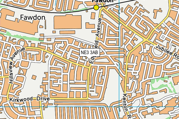 NE3 3AB map - OS VectorMap District (Ordnance Survey)