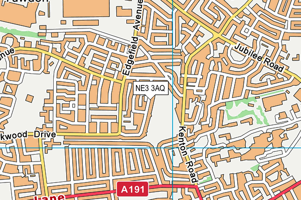 NE3 3AQ map - OS VectorMap District (Ordnance Survey)