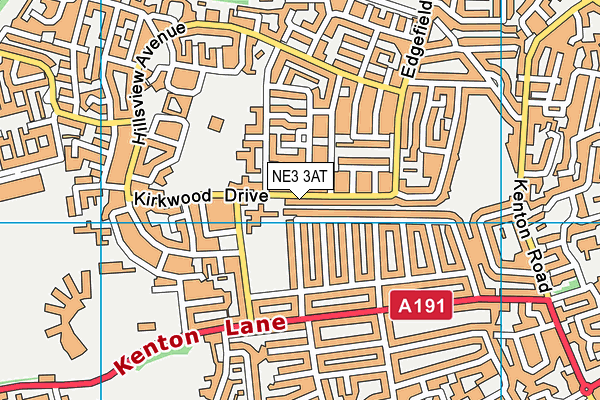 Mountfield Primary School map (NE3 3AT) - OS VectorMap District (Ordnance Survey)