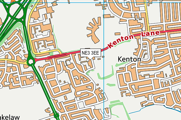 NE3 3EE map - OS VectorMap District (Ordnance Survey)