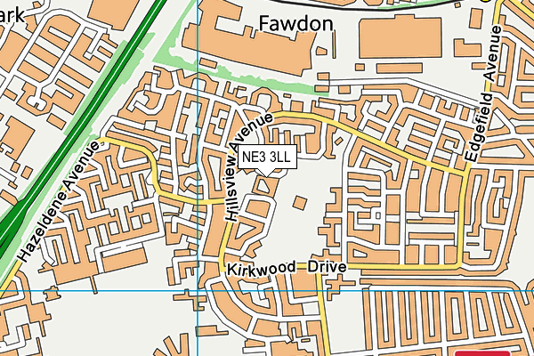 Kenton Park Sports Centre map (NE3 3LL) - OS VectorMap District (Ordnance Survey)