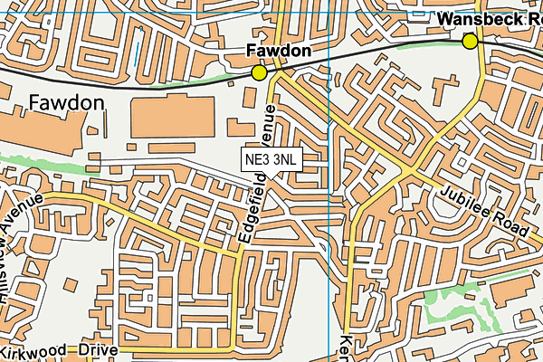 NE3 3NL map - OS VectorMap District (Ordnance Survey)