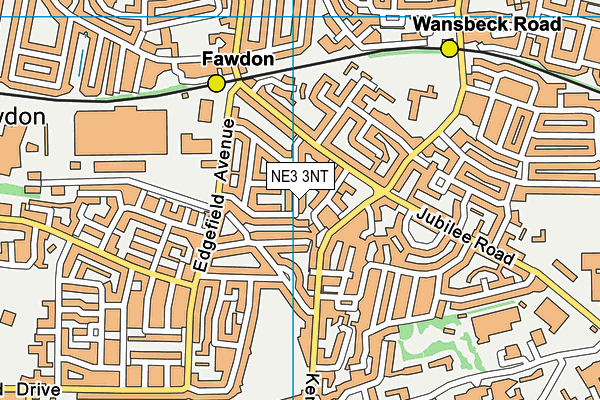 NE3 3NT map - OS VectorMap District (Ordnance Survey)