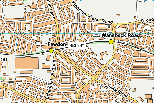 NE3 3NY map - OS VectorMap District (Ordnance Survey)