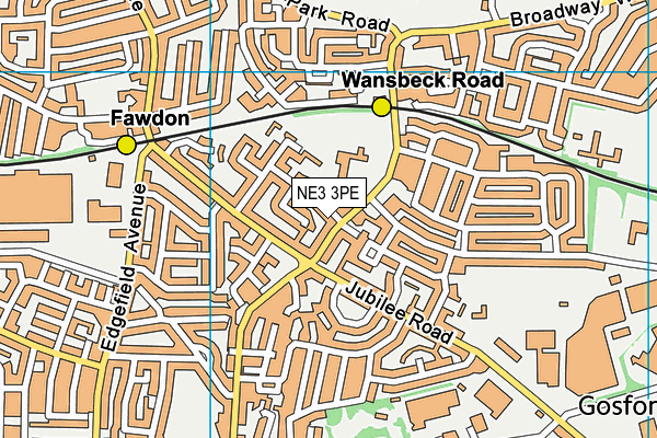 Regent Farm First School map (NE3 3PE) - OS VectorMap District (Ordnance Survey)