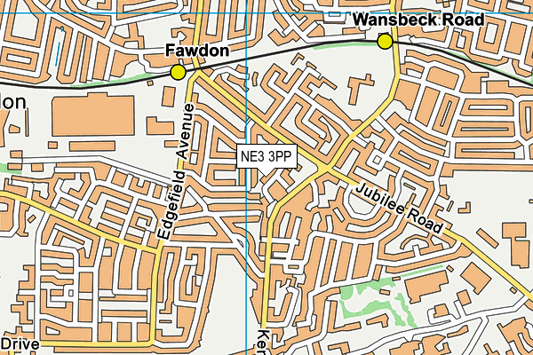 NE3 3PP map - OS VectorMap District (Ordnance Survey)