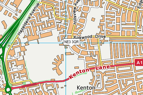 NE3 3QR map - OS VectorMap District (Ordnance Survey)
