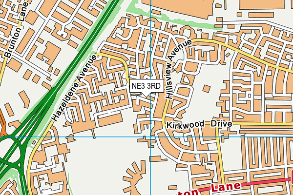 NE3 3RD map - OS VectorMap District (Ordnance Survey)