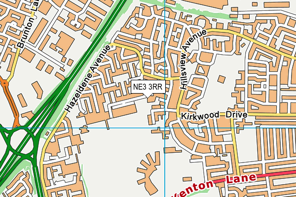 NE3 3RR map - OS VectorMap District (Ordnance Survey)