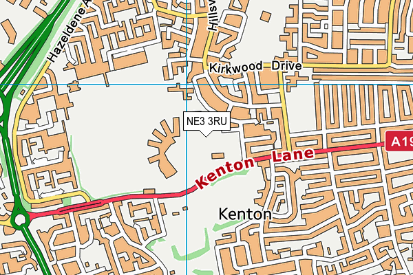 Kenton Comprehensive School (Closed) map (NE3 3RU) - OS VectorMap District (Ordnance Survey)