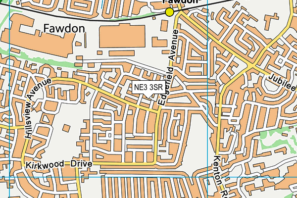 NE3 3SR map - OS VectorMap District (Ordnance Survey)