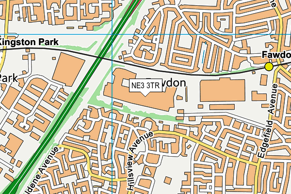 NE3 3TR map - OS VectorMap District (Ordnance Survey)