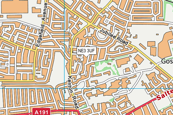 NE3 3UF map - OS VectorMap District (Ordnance Survey)