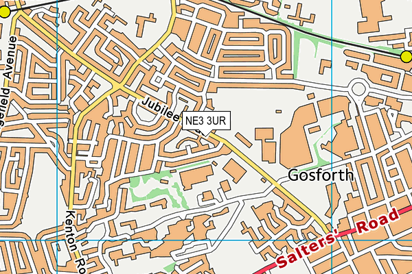 NE3 3UR map - OS VectorMap District (Ordnance Survey)