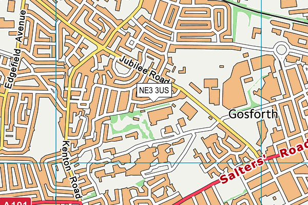 NE3 3US map - OS VectorMap District (Ordnance Survey)