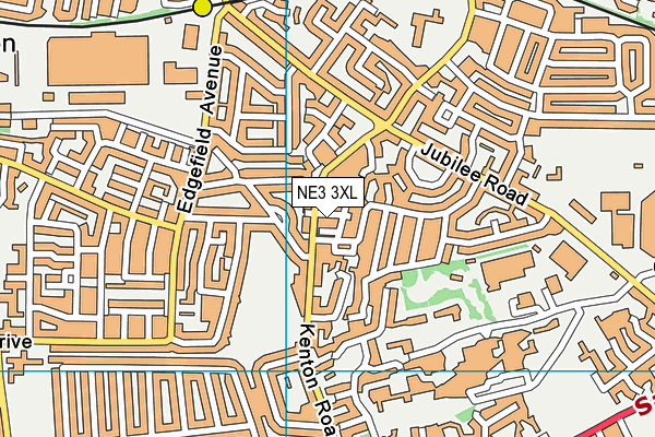 NE3 3XL map - OS VectorMap District (Ordnance Survey)