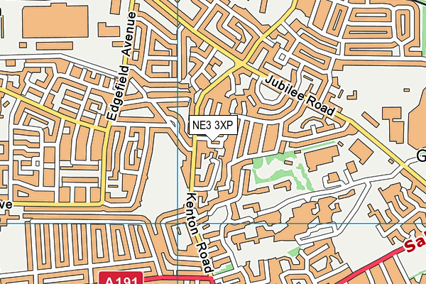 NE3 3XP map - OS VectorMap District (Ordnance Survey)
