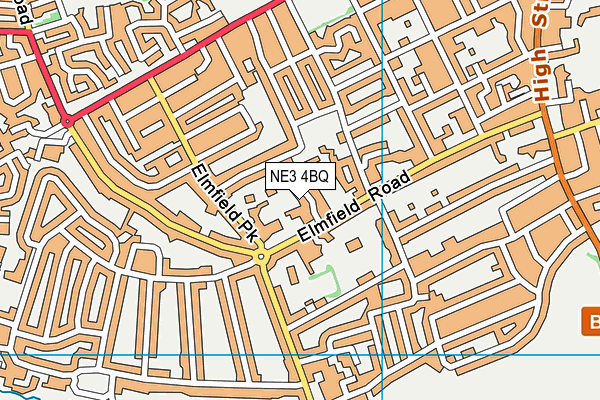 NE3 4BQ map - OS VectorMap District (Ordnance Survey)