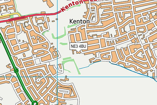 NE3 4BU map - OS VectorMap District (Ordnance Survey)