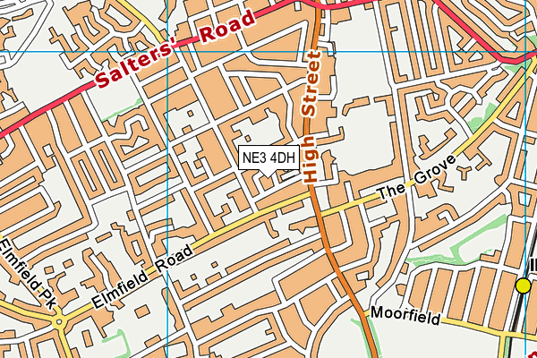 NE3 4DH map - OS VectorMap District (Ordnance Survey)