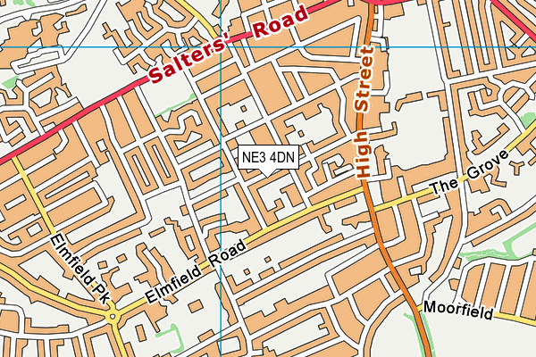 NE3 4DN map - OS VectorMap District (Ordnance Survey)