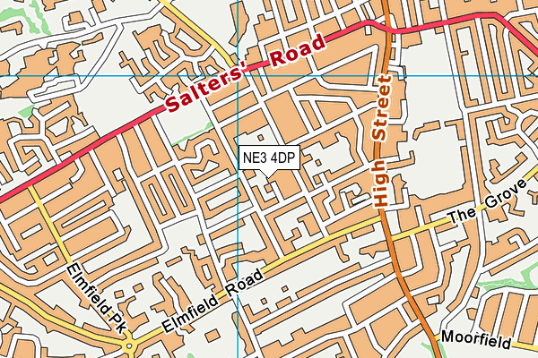 NE3 4DP map - OS VectorMap District (Ordnance Survey)