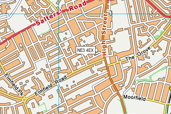 NE3 4EX map - OS VectorMap District (Ordnance Survey)