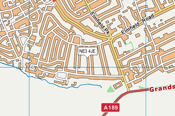 NE3 4JE map - OS VectorMap District (Ordnance Survey)