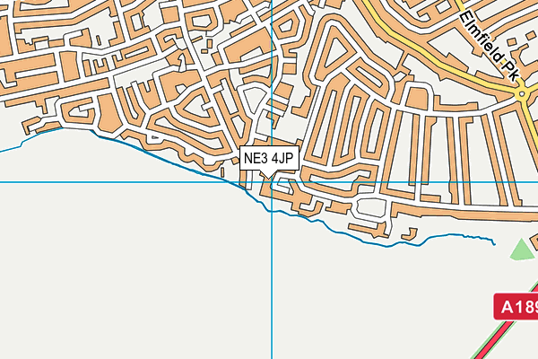 NE3 4JP map - OS VectorMap District (Ordnance Survey)