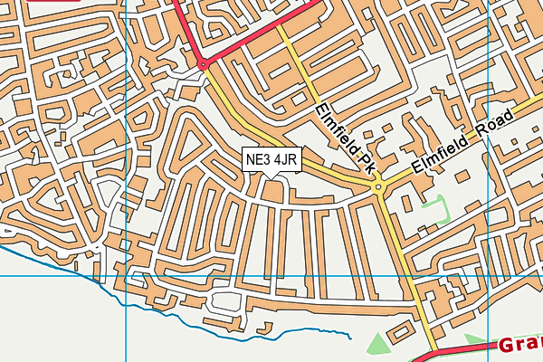 NE3 4JR map - OS VectorMap District (Ordnance Survey)