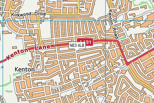 NE3 4LB map - OS VectorMap District (Ordnance Survey)
